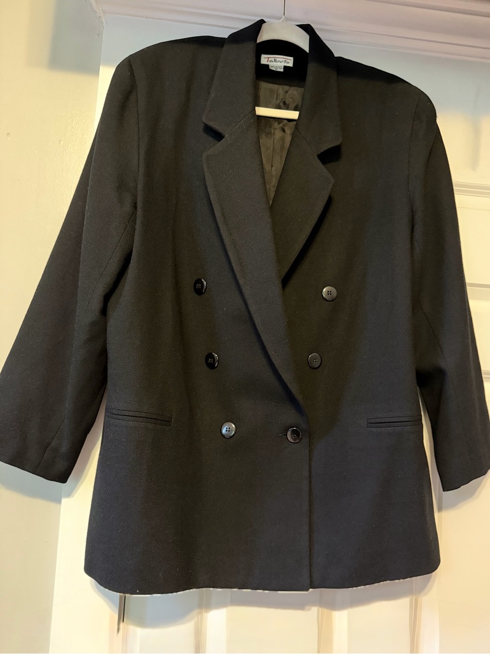 Talbots Double-Breasted Black Women's Blazer 100% wool